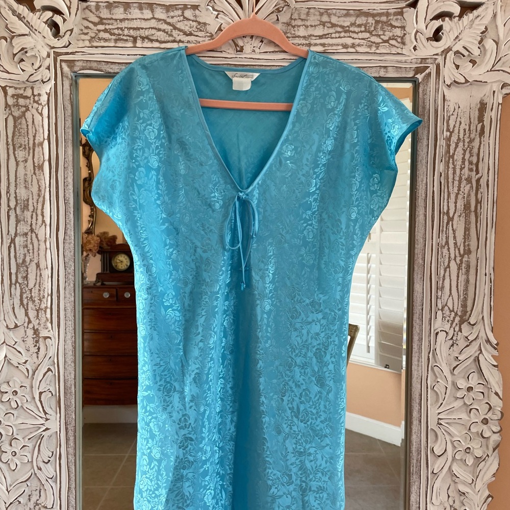 Pretty Silky Silky Poly Embossed Floral Tie Lounge Sleepwear Lingerie M